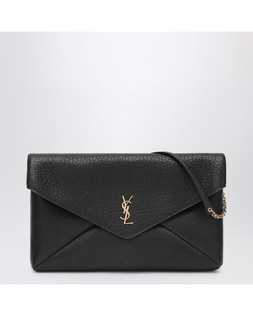 Saint Laurent Black Cassandre Xxl Schwarze Umschlagtasche Mit Kette