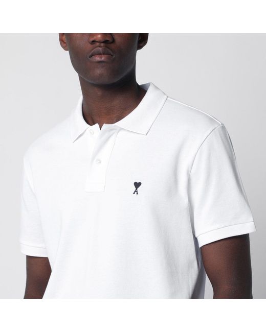 AMI White Ami De Coeur Polo Shirt for men