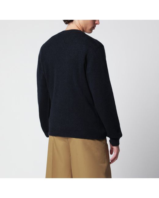 Roberto Collina Black Wool-Blend Sweater for men