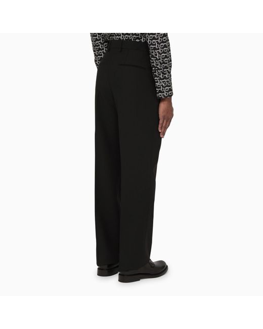Tagliatore Black Wool Tailored Trousers for men