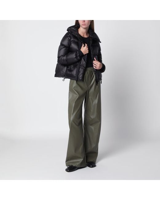 Sacai Black Down Jacket With Asymmetrical Zip