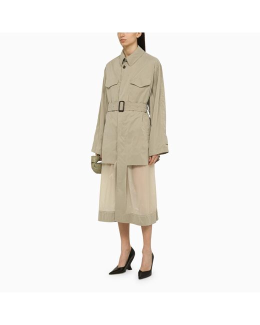 Maison Margiela Natural Décortiqué Sand-coloured Reversible Single-breasted Trench Coat
