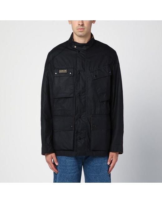 Barbour Black Waxed International Jacket for men