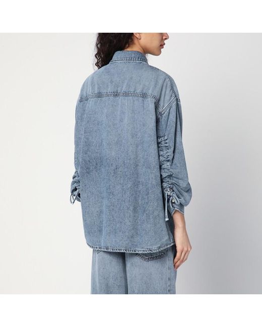 Camicia ampia keanu in denim di DARKPARK in Blue