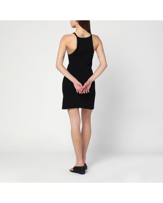 Courreges Black Ribbed Mini Dress