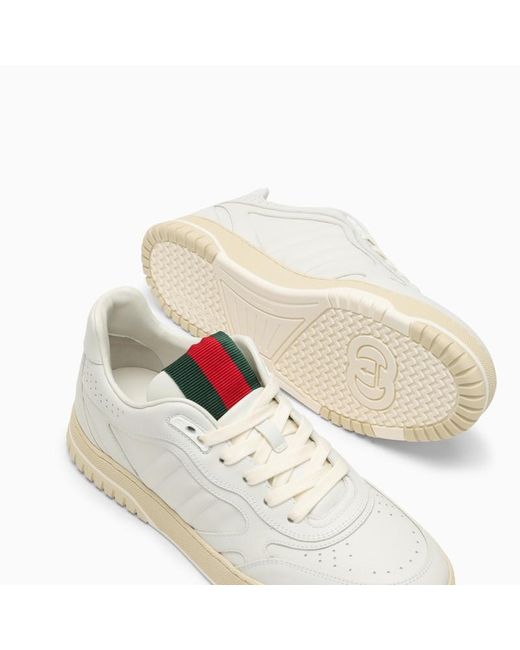 Sneaker re-web bianca in pelle di Gucci in White