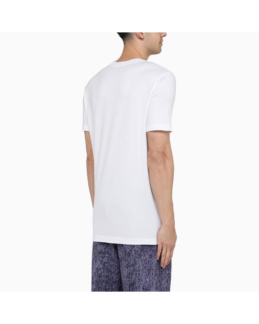 Marni White Cotton T-shirt With Logo for men