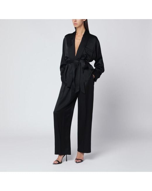 Victoria Beckham Black Pyjama Blouse