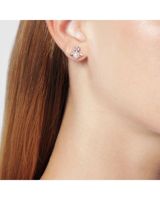 Vivienne Westwood Metallic Balbina Earrings With Pearl