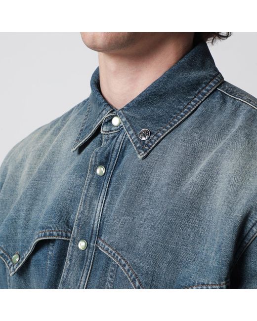Versace Blue Vintage Denim Shirt for men