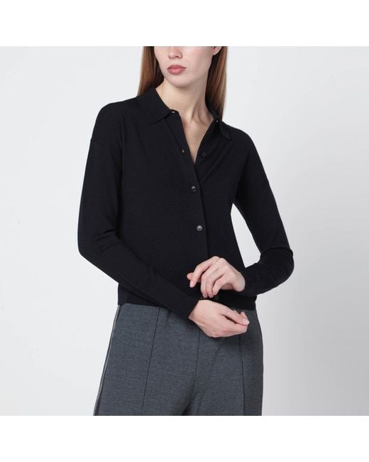 Max Mara Black Wool-Blend Cardigan