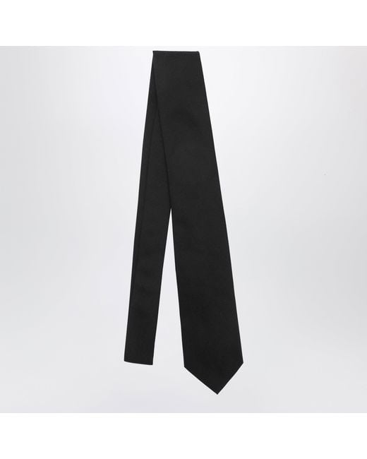 Ferragamo Black Silk Jacquard Tie for men
