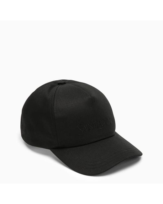 Cappello da baseball in misto lino di Saint Laurent in Black da Uomo