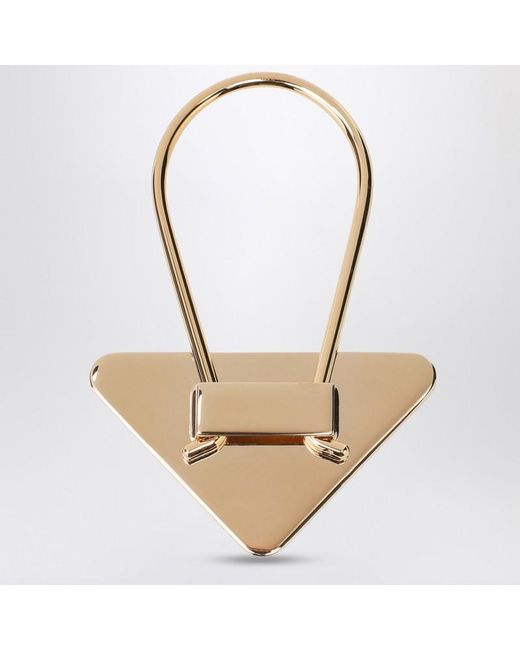 Prada Black Enamelled Metal Key Ring