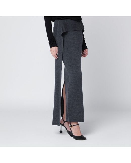Entire studios Black Long Wool Skirt