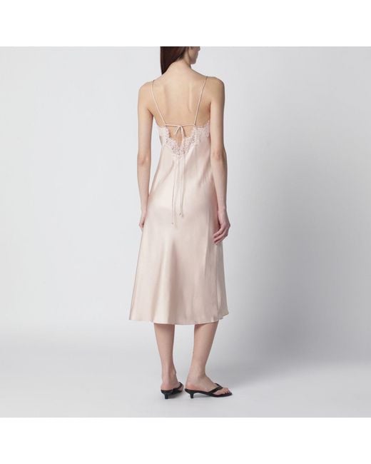 Rohe Multicolor Light Silk Slip Dress With Lace