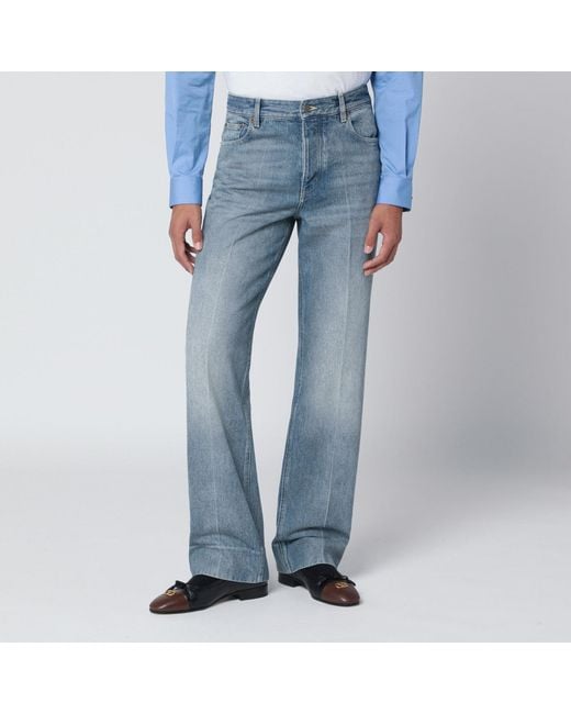 Valentino Blue Medium Washed-Effect Jeans for men
