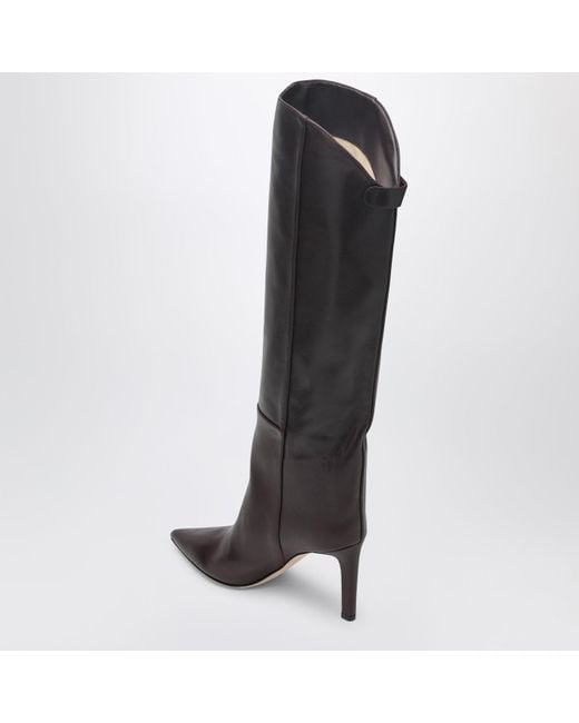 Jimmy Choo Black Alizze Knee Boot 85 Color Merlot