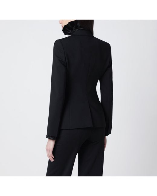 Gucci Black Stretch Wool Technical Jacket