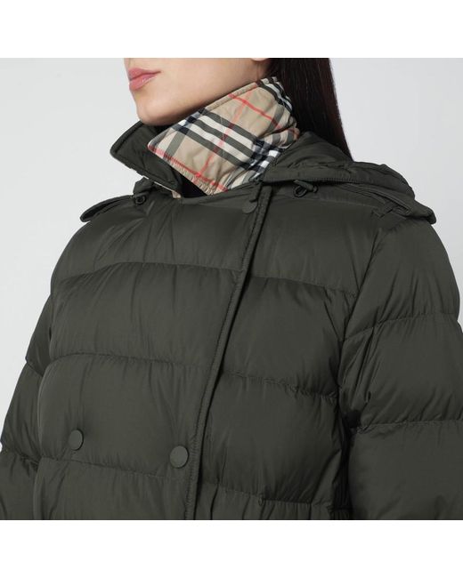 Manteau Matelassé Croisé Foncé Avec Ceinture Burberry en coloris Black