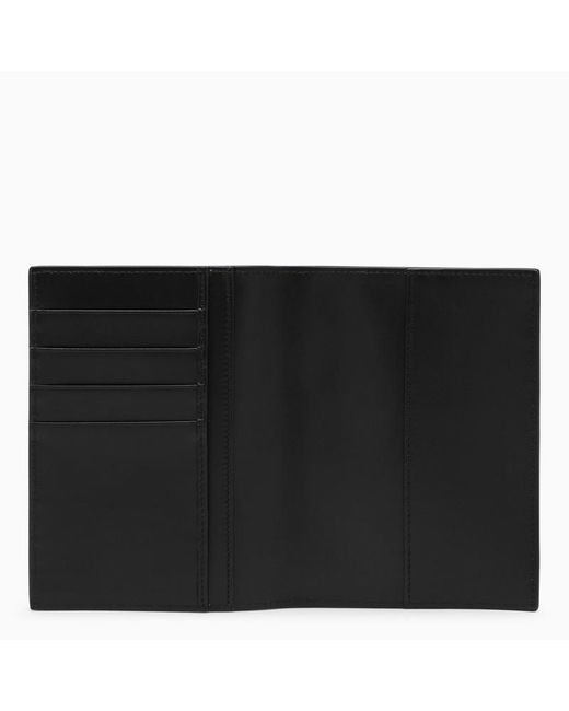 Porta passaporto in pelle con targa logata di Dolce & Gabbana in Black da Uomo