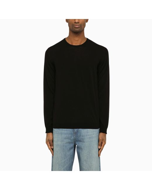 Roberto Collina Black Cotton Crew-neck Sweater for men