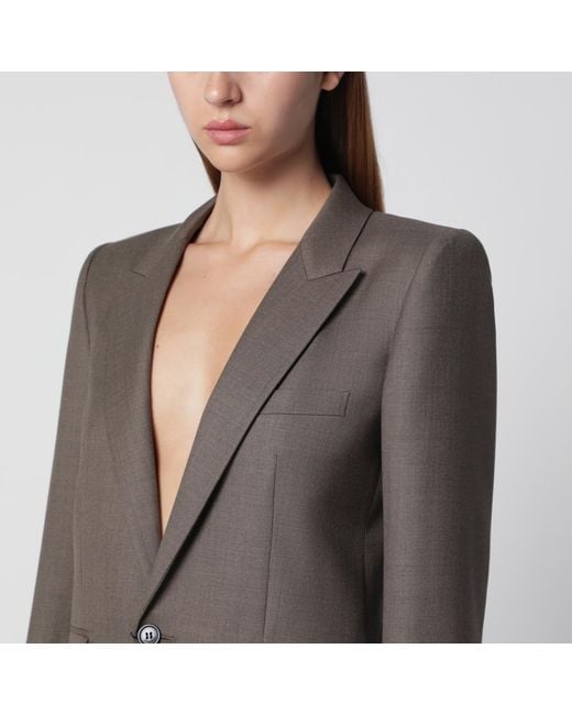 Saint Laurent Gray Single-Breasted Jacket