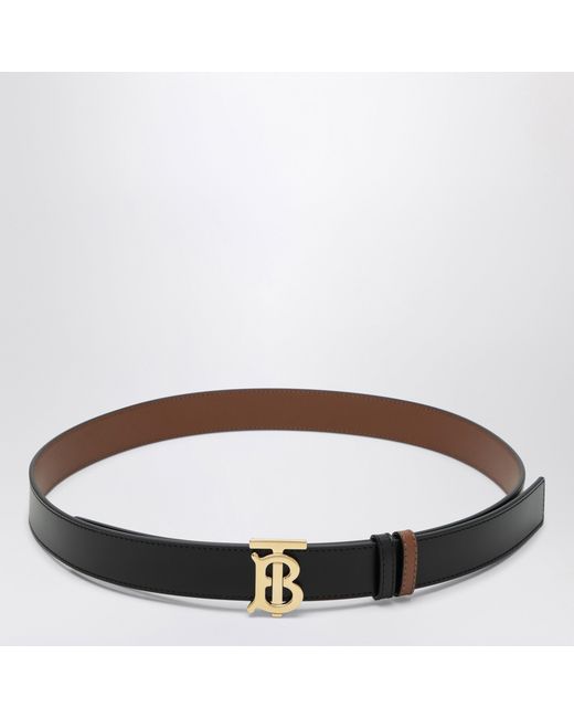 Burberry Brown Tb Reversible Leather Belt