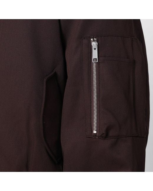 Entire studios Brown Dark Zip Up Bomber Jacket for men