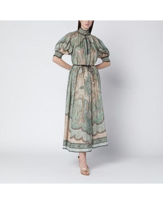 Robe Wanderlust Billow À Imprimé Tapisserie Zimmermann en coloris Green
