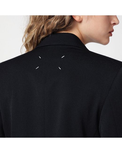 Maison Margiela Black Double-breasted Jacket In Wool
