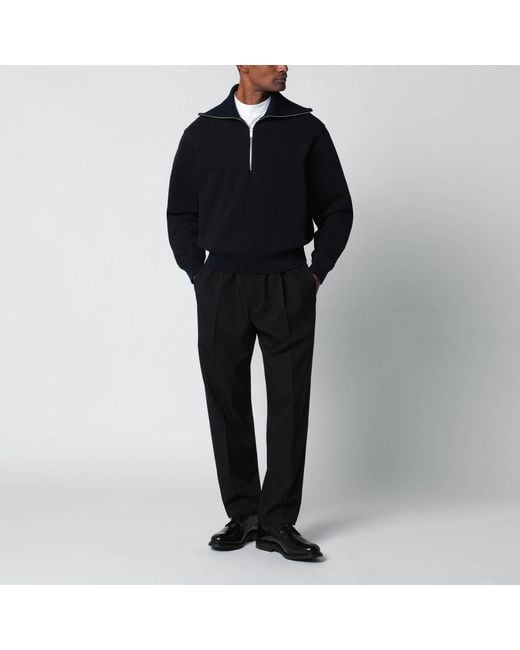 Jil Sander Black Half-Zip Sweatshirt for men