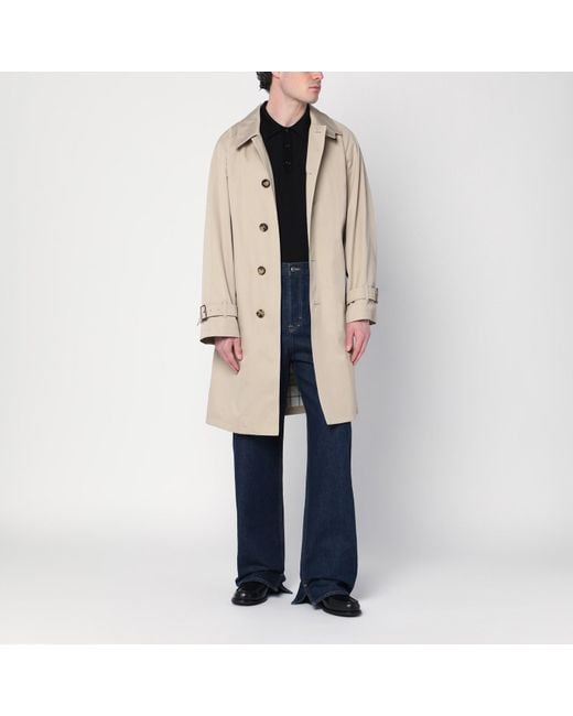 Burberry Natural Cotton Trench Coat With Belt for men