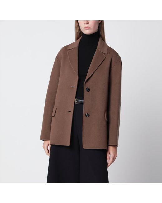 Max Mara Brown Double-Wool Single-Breasted Jacket