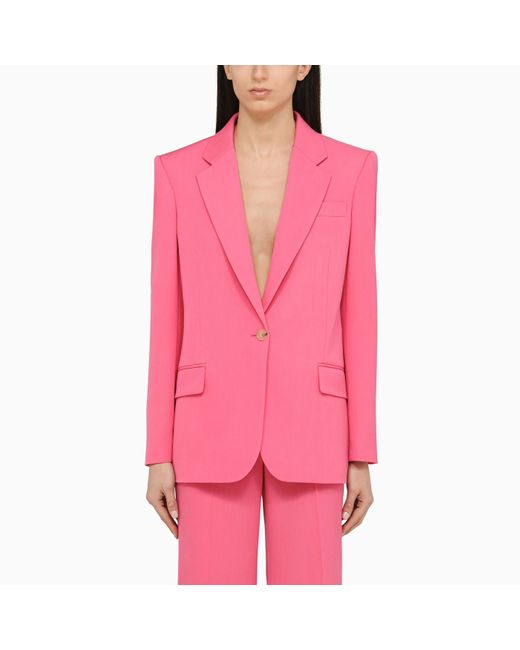 Stella McCartney Stella Mc Cartney Pink Single Breasted Jacket In Wool