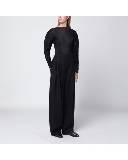 Rohe Black Pleated Sculptural Top