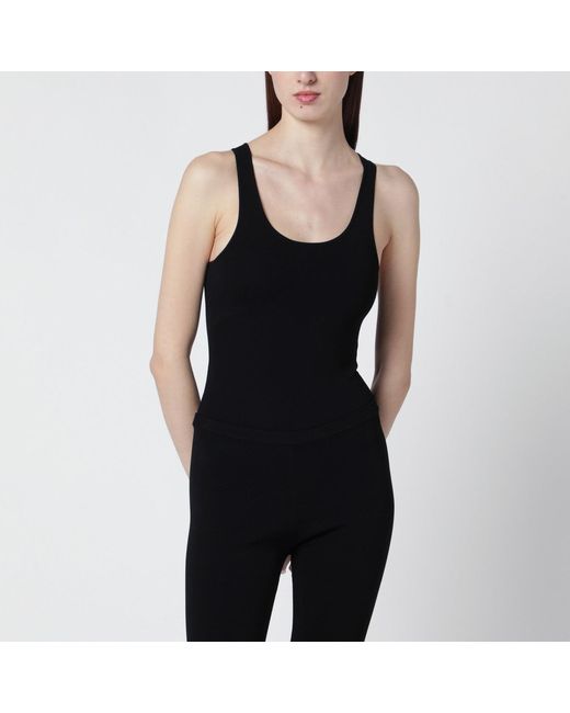 Entire studios Black Viscose Jersey Bodysuit