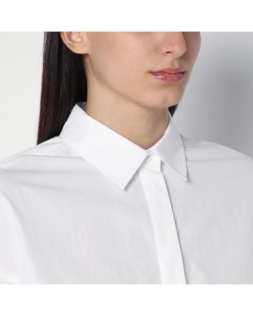 Max Mara White Weites Weißes Hemd Aus Baumwolle