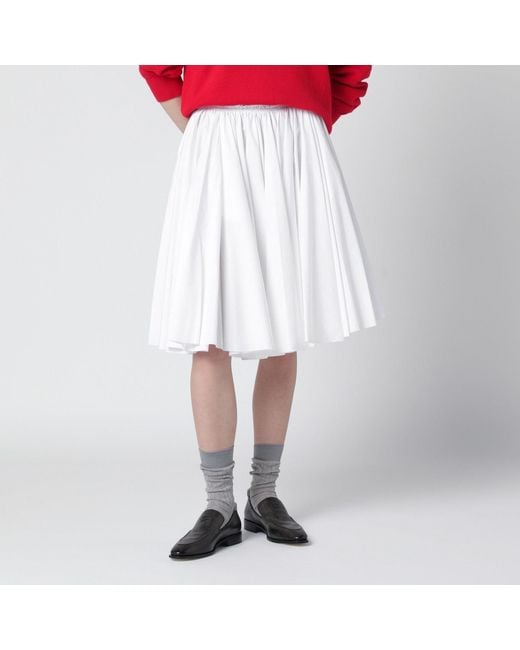 AMI White Cotton Skirt