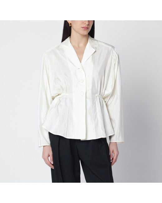 Chloé White Ivory Silk-Blend Blouse