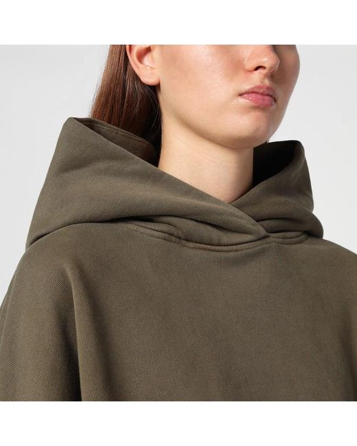 Felpa cropped militare in cotone organico di Entire studios in Green