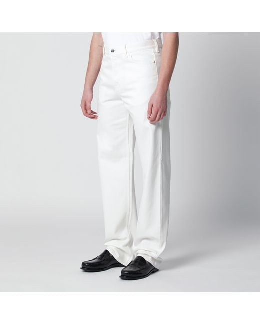 Gucci White Trousers With Horsebit Detail for men