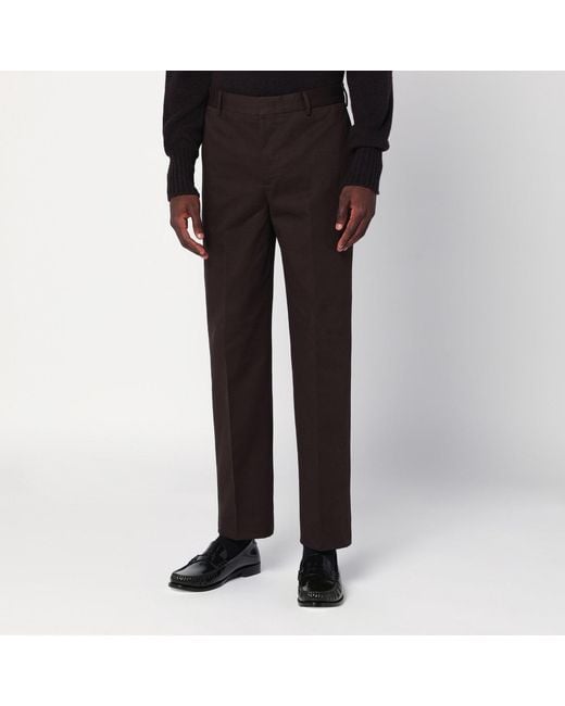 PT Torino Black Cotton Trousers for men