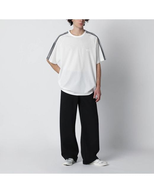 Y-3 White Oversized Core Tshirt With Logo for men