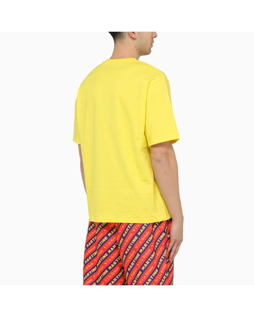 Martine Rose Yellow Cotton T Shirt With Logo for men