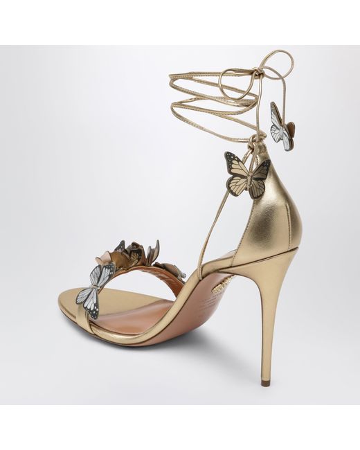 Aquazzura Metallic Papillon Sandal 105