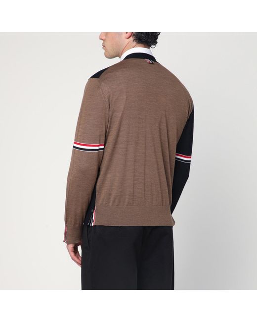 Thom Browne Black Fun' Virgin Wool Cardigan for men
