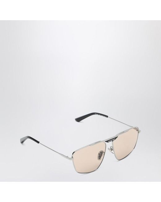 Occhiali da sole tag 2.0 navigator light brown di Balenciaga in Natural