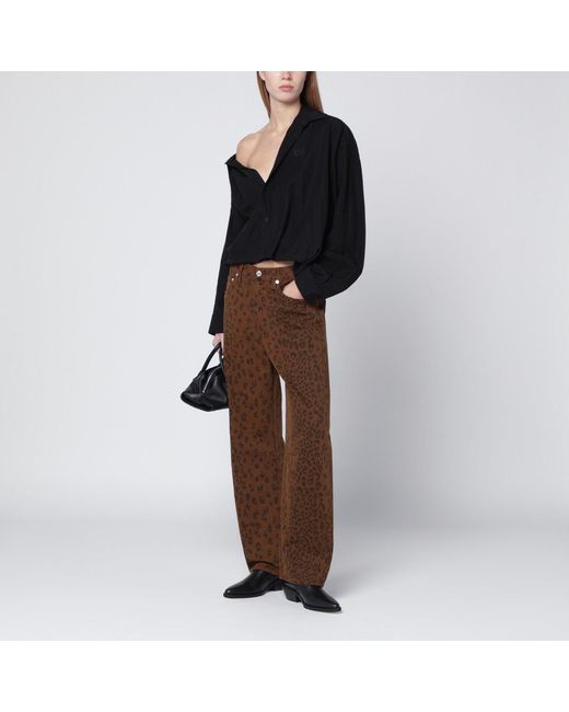 Citizens of Humanity Brown Relaxed Miro Jeans With Cheetah Print