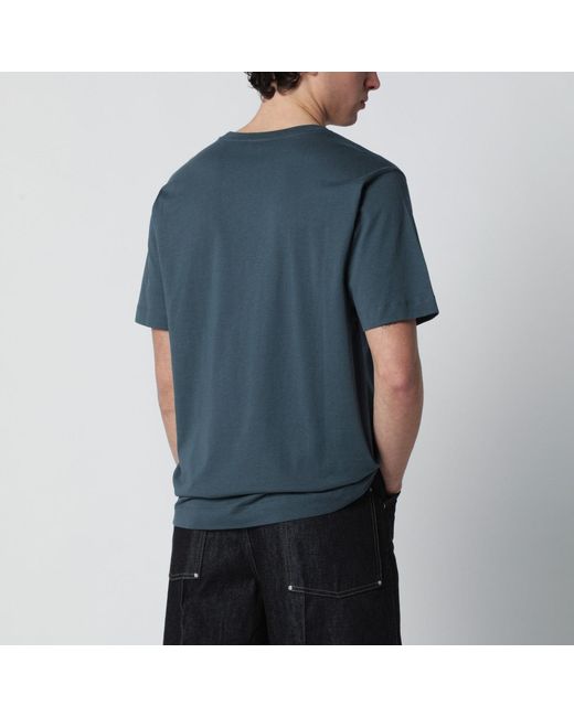 Dries Van Noten Blue Petrol Cotton Tshirt for men